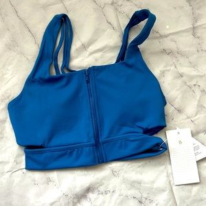 Buff bunny blue Blizzard zip up sports Bra